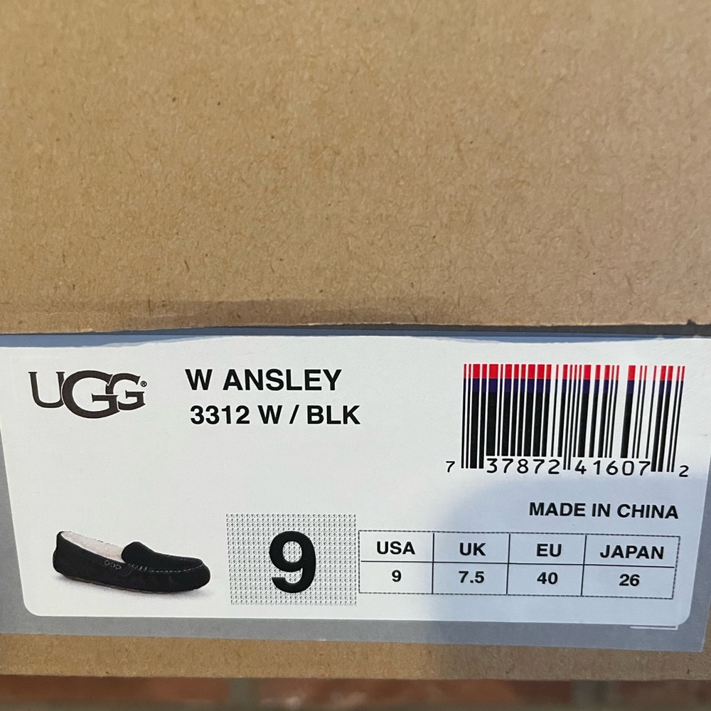 UGG W Ansley Black Slippers w/ Cream Lining - Picture 3 of 7